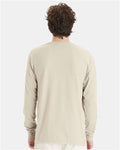 Hanes GDH200 Unisex Garment-Dyed Long Sleeve T-Shirt - Parchment - model back