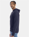 Hanes GDH280 Unisex Garment-Dyed Jersey Hooded Long Sleeve T-Shirt - Anchor Slate - model side