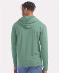 Hanes GDH280 Unisex Garment-Dyed Jersey Hooded Long Sleeve T-Shirt - Cypress Green - model back