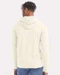Hanes GDH280 Unisex Garment-Dyed Jersey Hooded Long Sleeve T-Shirt - Parchment - model back