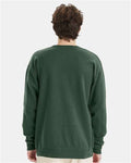 Hanes GDH400 Unisex Garment-Dyed Crewneck Sweatshirt - Field Green - model back