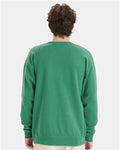 Hanes GDH400 Unisex Garment-Dyed Crewneck Sweatshirt - Rich Green Grass - model back