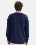 Hanes GDH400 Unisex Garment-Dyed Crewneck Sweatshirt - Navy - model back
