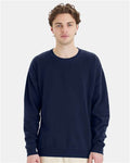 Hanes GDH400 Unisex Garment-Dyed Crewneck Sweatshirt - Navy - model front