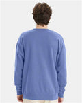 Hanes GDH400 Unisex Garment-Dyed Crewneck Sweatshirt - Frontier Blue - model back