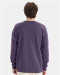 Hanes GDH400 Unisex Garment-Dyed Crewneck Sweatshirt - Grape Soda - model back