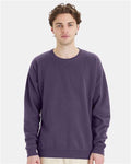Hanes GDH400 Unisex Garment-Dyed Crewneck Sweatshirt - Grape Soda - model front
