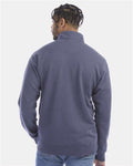 Hanes GDH425 Unisex Garment-Dyed Quarter-Zip Sweatshirt - Anchor Slate - model back