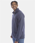 Hanes GDH425 Unisex Garment-Dyed Quarter-Zip Sweatshirt - Anchor Slate - model side