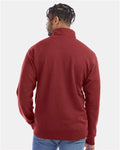 Hanes GDH425 Unisex Garment-Dyed Quarter-Zip Sweatshirt - Cayenne - model back