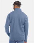 Hanes GDH425 Unisex Garment-Dyed Quarter-Zip Sweatshirt - Saltwater - model back