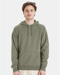 Hanes GDH450 Unisex Garment-Dyed Hooded Sweatshirt - Faded Fatigue - model front