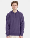 Hanes GDH450 Unisex Garment-Dyed Hooded Sweatshirt - Grape Soda - model front
