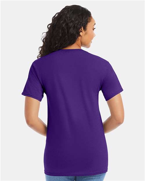 Hanes 5280 Essential-T T-Shirt - Athletic Purple - model back