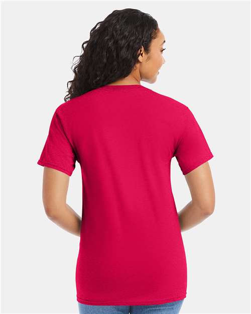 Hanes 5280 Essential-T T-Shirt - Athletic Crimson - model back