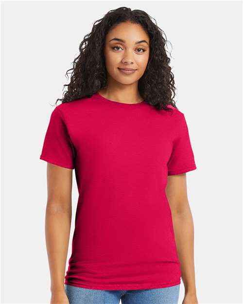 Hanes 5280 Essential-T T-Shirt - Athletic Crimson - model front