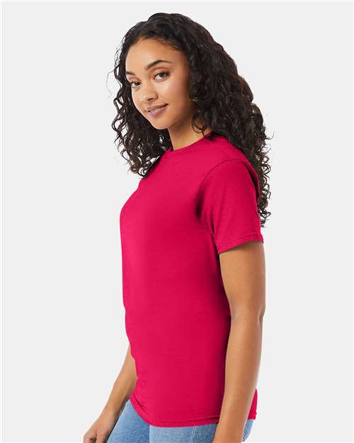 Hanes 5280 Essential-T T-Shirt - Athletic Crimson - model side