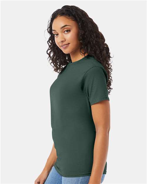 Hanes 5280 Essential-T T-Shirt - Athletic Dark Green - model side