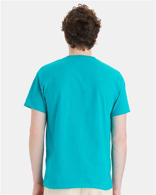 Hanes 5280 Essential-T T-Shirt - Athletic Teal - model back