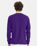 Hanes 5286 Essential-T Long Sleeve T-Shirt - Athletic Purple - model back