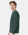 Hanes 5286 Essential-T Long Sleeve T-Shirt - Athletic Dark Green - model side