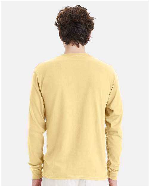 Hanes 5286 Essential-T Long Sleeve T-Shirt - Athletic Gold - model back