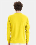 Hanes 5286 Essential-T Long Sleeve T-Shirt - Athletic Yellow - model back