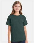 Hanes 5480 Youth Essential-T T-Shirt - Athletic Dark Green - model front