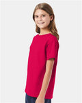 Hanes 5480 Youth Essential-T T-Shirt - Athletic Crimson - model side
