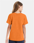Hanes 5480 Youth Essential-T T-Shirt - Tennessee Orange - model back