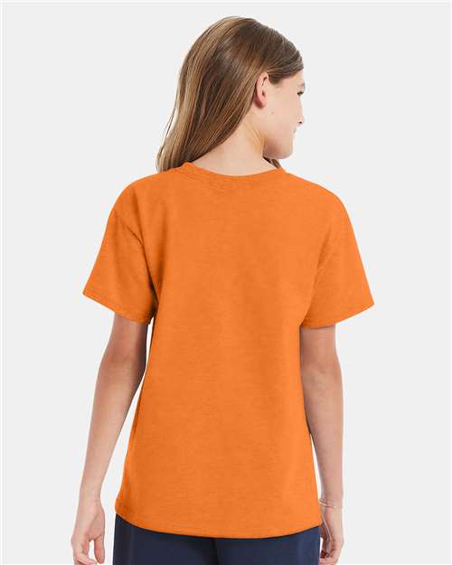 Hanes 5480 Youth Essential-T T-Shirt - Tennessee Orange - model back