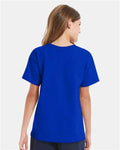 Hanes 5480 Youth Essential-T T-Shirt - Athletic Royal - model back
