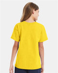 Hanes 5480 Youth Essential-T T-Shirt - Athletic Yellow - model back