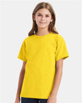 Hanes 5480 Youth Essential-T T-Shirt - Athletic Yellow - model front