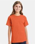 Hanes 5480 Youth Essential-T T-Shirt - Texas Orange - model front