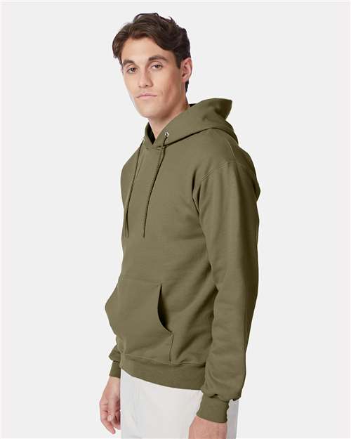 Hanes F170 Ultimate Cotton Hooded Sweatshirt - Oregano - model side
