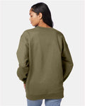 Hanes F260 Unisex Ultimate Cotton Crewneck Sweatshirt - Oregano - model back