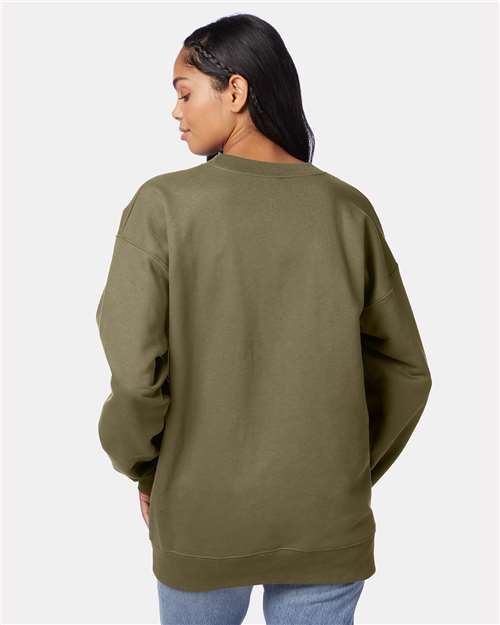 Hanes F260 Unisex Ultimate Cotton Crewneck Sweatshirt - Oregano - model back
