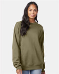 Hanes F260 Unisex Ultimate Cotton Crewneck Sweatshirt - Oregano - model front