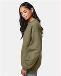 Hanes F260 Unisex Ultimate Cotton Crewneck Sweatshirt - Oregano - model side