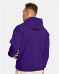 Hanes P170 EcoSmart Hooded Sweatshirt - Athletic Purple - model back