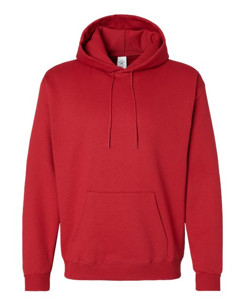 Hanes P170 EcoSmart Hooded Sweatshirt - Athletic Crimson - flat front