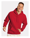 Hanes P170 EcoSmart Hooded Sweatshirt - Athletic Crimson - model front