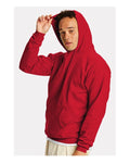 Hanes P170 EcoSmart Hooded Sweatshirt - Athletic Crimson - model side