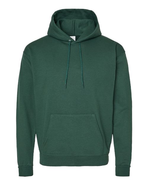 Hanes P170 EcoSmart Hooded Sweatshirt - Athletic Dark Green - flat front