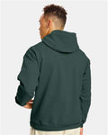 Hanes P170 EcoSmart Hooded Sweatshirt - Athletic Dark Green - model back