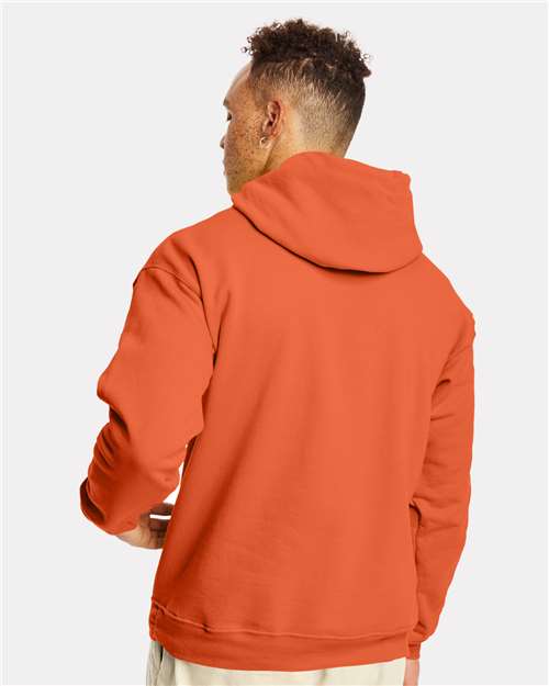 Hanes P170 EcoSmart Hooded Sweatshirt - Texas Orange - model back