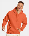 Hanes P170 EcoSmart Hooded Sweatshirt - Texas Orange - model front