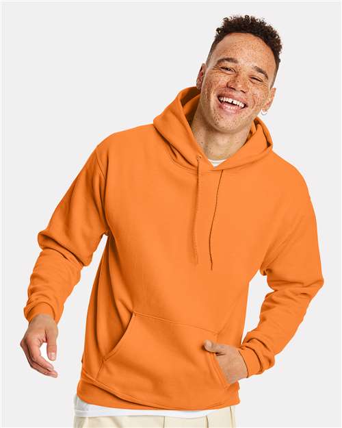 Hanes P170 EcoSmart Hooded Sweatshirt - Tennessee Orange - model front