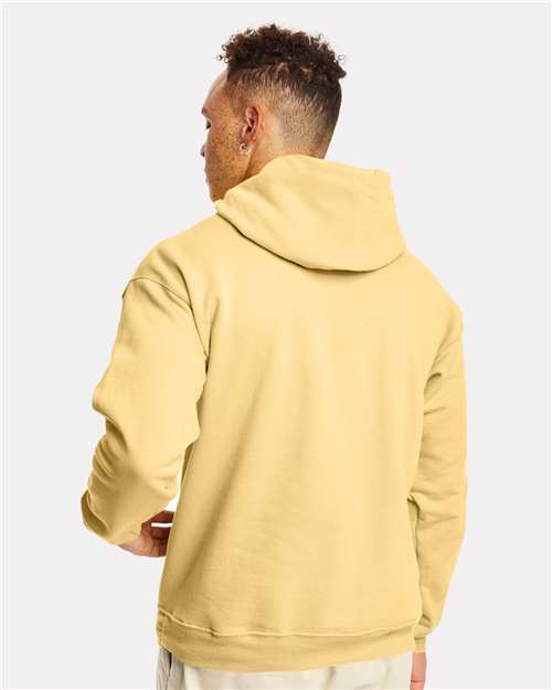 Hanes P170 EcoSmart Hooded Sweatshirt - Athletic Gold - model back